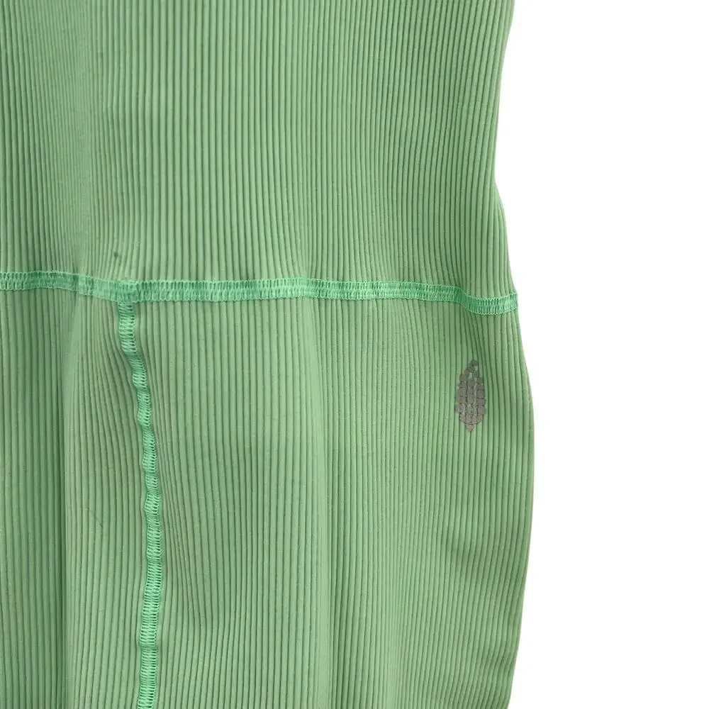 Free People Free Throw Onesie Jumpsuit Ribbed Seamless Green‎ Size Large